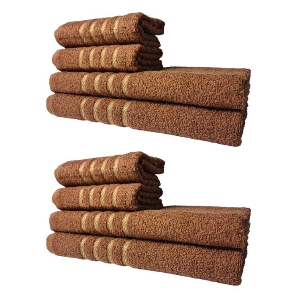 Kit 8 Toalhas Grossas E Grandes Montreal 4 Banhos 4 Rostos Marrom