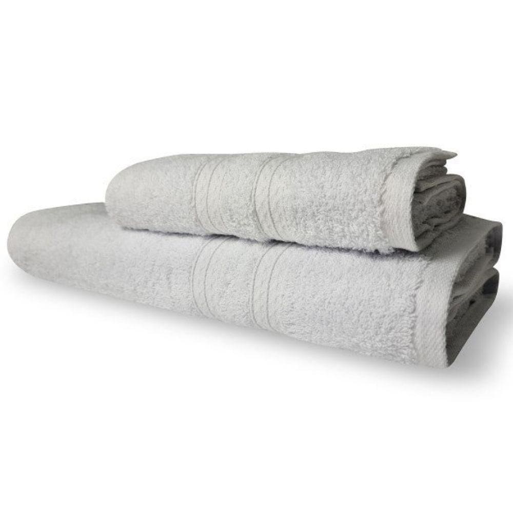 Jogo 2 Toalhas Itália Soft 1 Banho 1 Rosto Grossa 100% Algodão 430g/m² - Branco