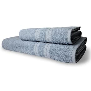 Kit 2 Toalhas Lisboa 1 Banho 1 Rosto Grossa 100% Algodão 430g/m² Azul