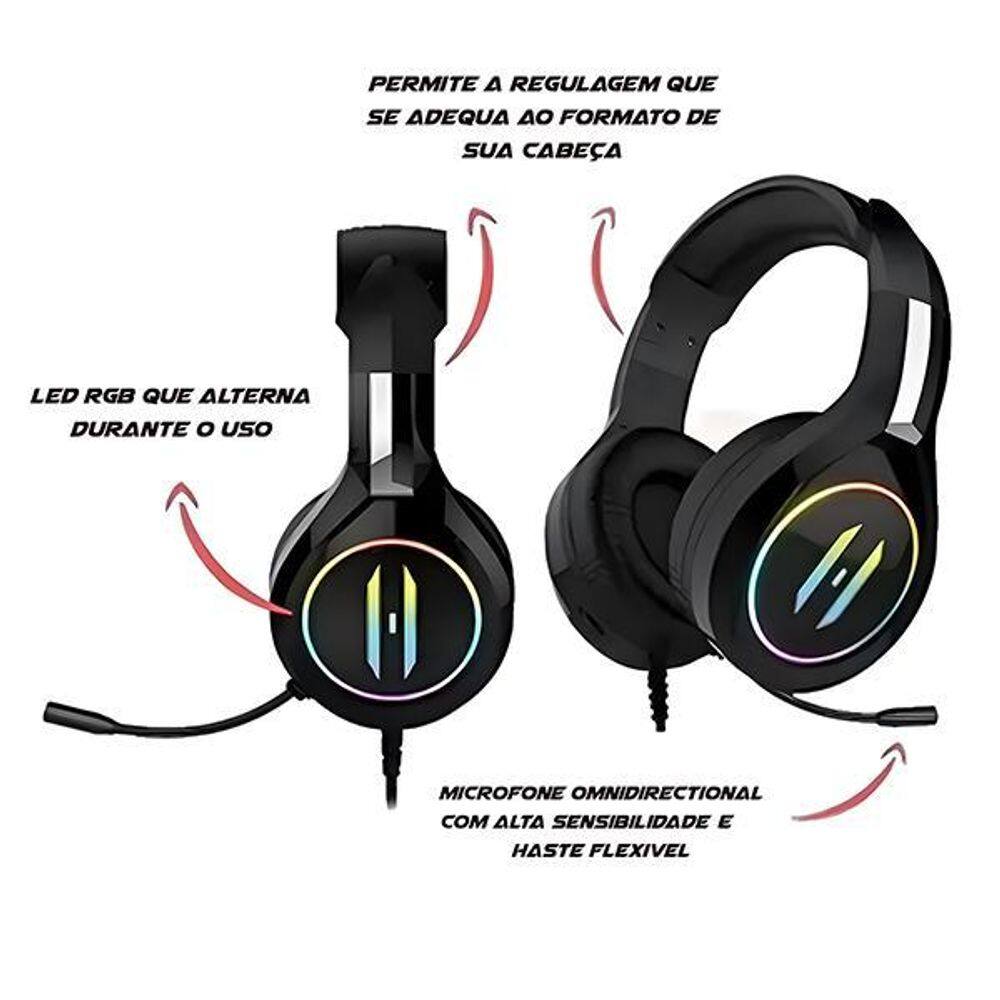 Headset Gamer Lehmox Hyper G.T-F3 Rgb | Casas Bahia