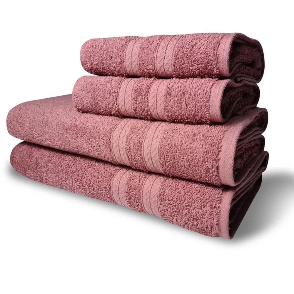 Jogo De Toalhas Luxo 4 Pçs Lisboa 2 Banho 2 Rosto Rosê