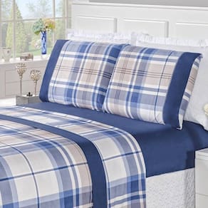 Jogo De Cama Estampado Micropercal 200 Fios Naturale King 04 Peças - Titânio