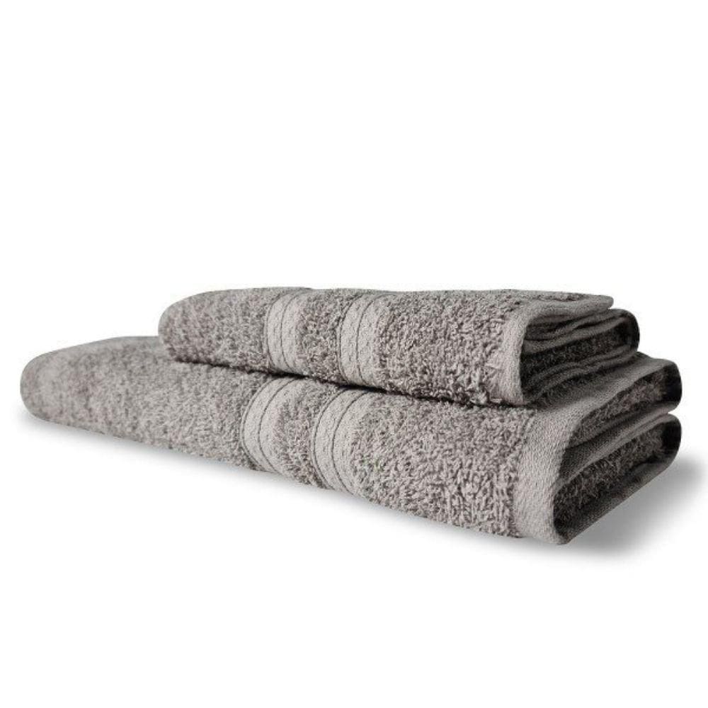 Jogo 2 Toalhas Itália Soft 1 Banho 1 Rosto Grossa 100% Algodão 430g/m² - Cinza