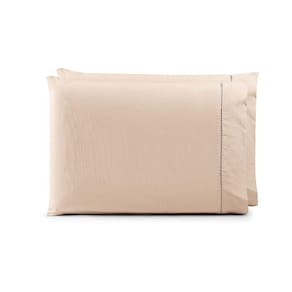 Par De Fronhas 70cm X 50cm 2 Peças Paris 100% Algodão Percal 150 Fios Cor:cáqui