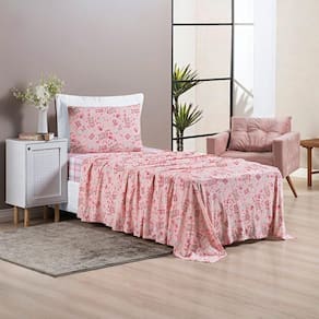 Jogo De Cama 100% Algodão Joy Solteiro 03 Peças - Fashion