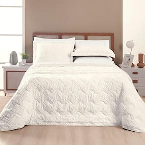 Cobre Leito Aveline Casal Padrão 03 Peças - Off White