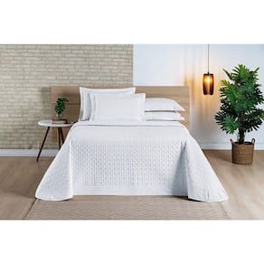 Cobre Leito Madri Percal 200 Fios 100% Algodão Queen 03 Peças - Branco