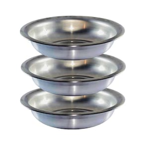 Conjunto Kit Bacia Alumínio Redonda Banho Assento 3 Peças N3