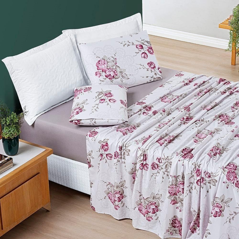 Jogo De Cama Avere Casal Padrão 04 Peças Lilac