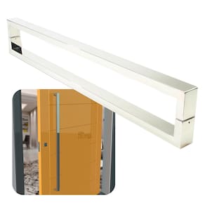 Puxador Para Portas Greco 1 m Aço Inox Polido Brilhante