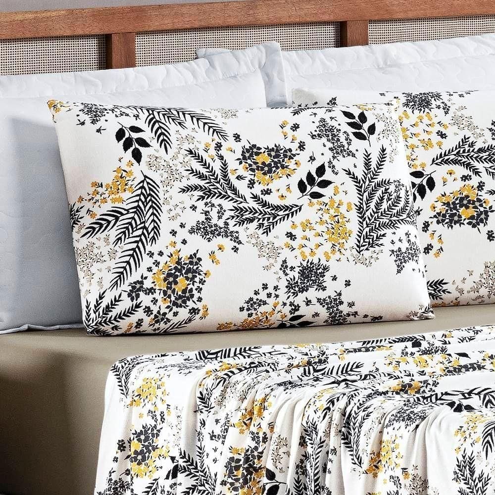 Jogo De Cama Malha Queen Quality 04 Peças - Blossom