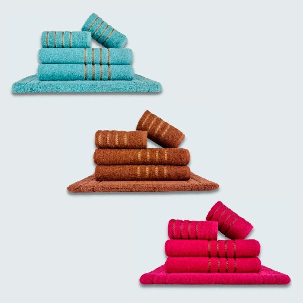 Jogo De Toalhas 15 P?s Cole??o Montreal 100% Algod?o Vd+mr+rs