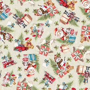 Tecido Tricoline Estampa Dohler 100% Algodão Natal 2 Metros