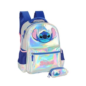 Kit Escolar Lilo Stitch 3D Mochila Costas +Estojo Triplo 681