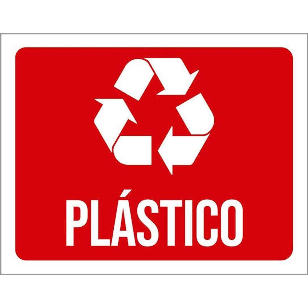 Placa Sinalização Reciclagem Plástico 36X46
