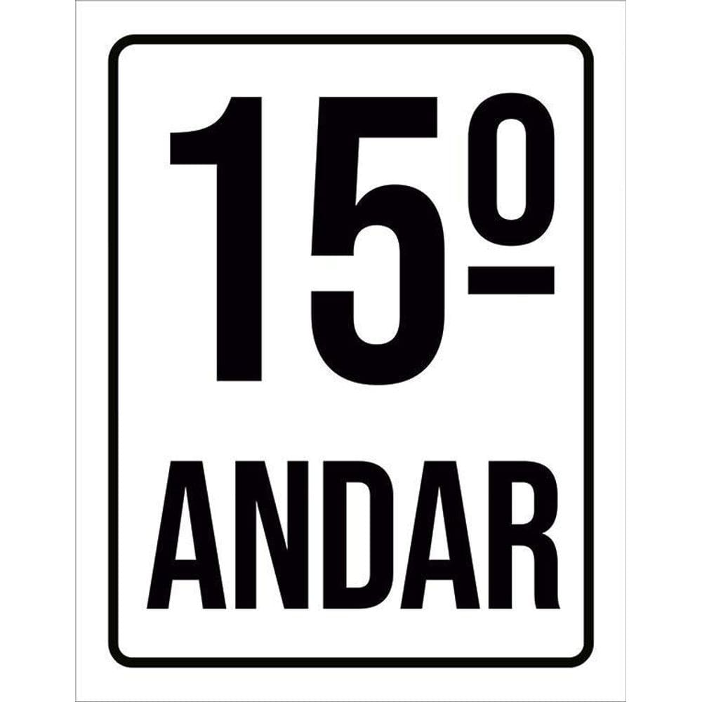 Placa Sinalização Ambiente Identificação 15º Andar 36X46