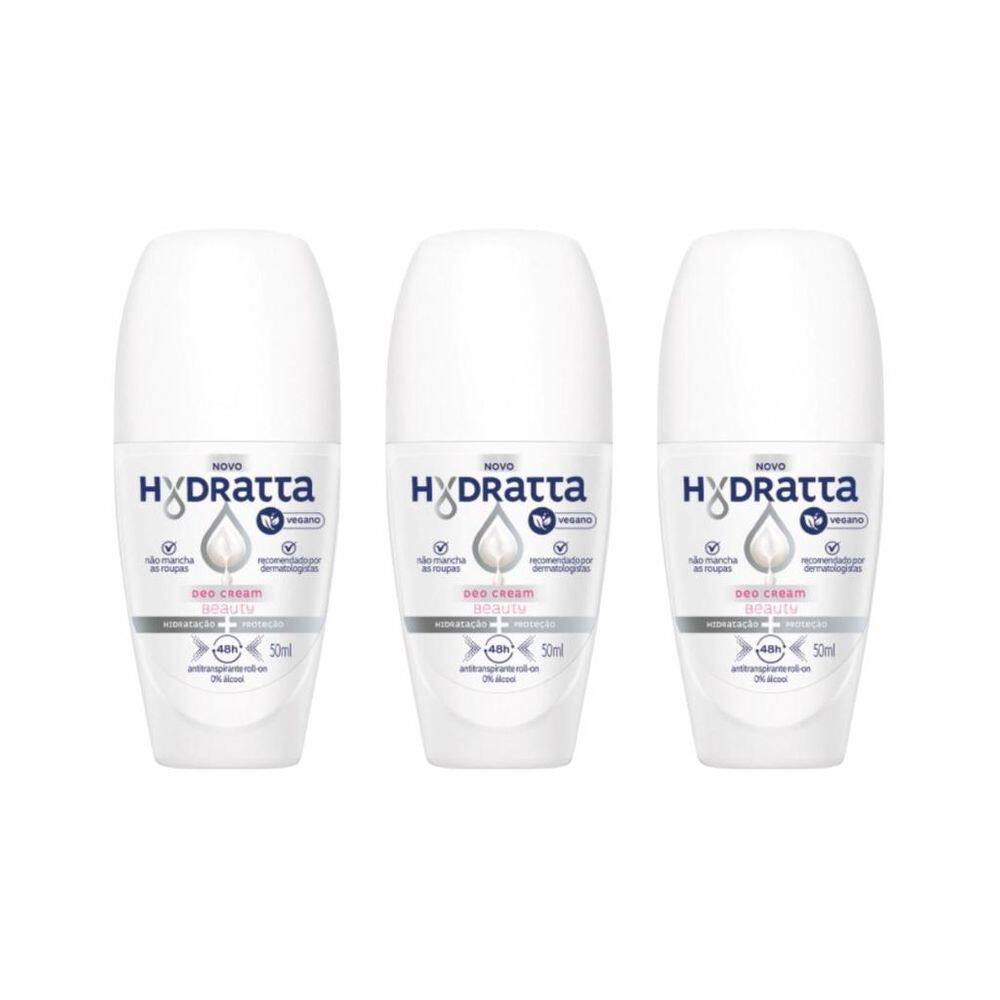 Desodorante Rollon Hydratta 50Ml Deo Cream Beauty - 3Un