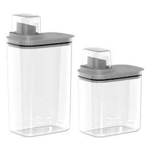Kit 2 Dispenser Organizador Lavanderia Para Sabão Amaciante