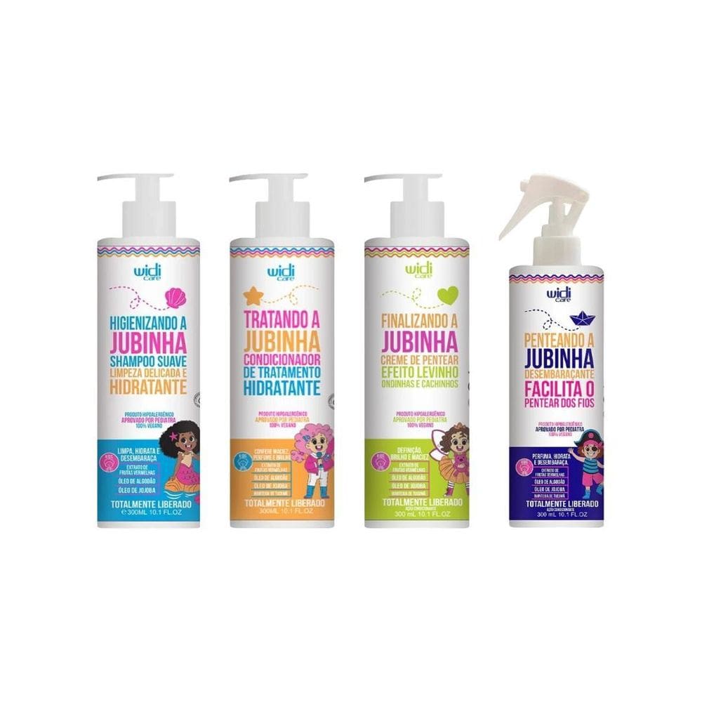 Kit Widi Care Jubinha Cond+Sh+Cr Pentear Leve+Spray Desemb
