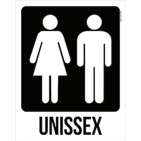 Placa Banheiro Unissex Masculino E Feminino  36X46