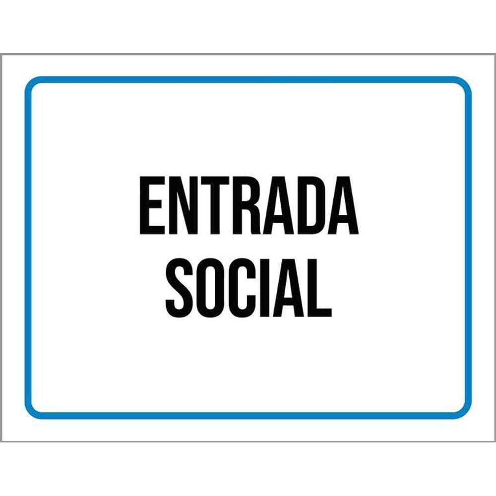 Placa Ambiente Sinalização Setor Entrada Social 36X46