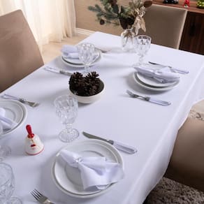 Toalha De Mesa Basic 3,00M 10 Lugares Oxford Natal Branco