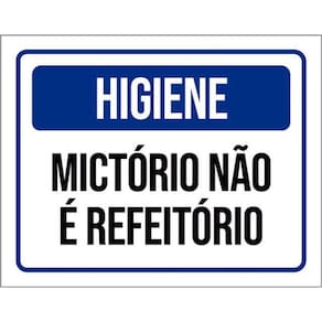 Kit 3 Placas Higiene Mictório Não É Refeitório Azul