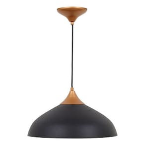 Pendente Redondo 1 Lampada Preto E Cobre Vic - Inspire