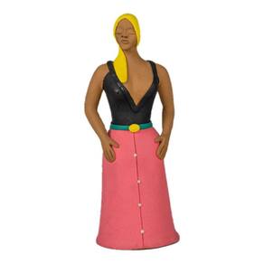 Estatueta Mulher Barro Artesanato Brasileiro 35Cm
