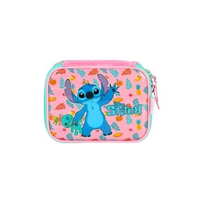 Estojo Box Escolar Quadrado Lilo Stitch Rosa Ei41554
