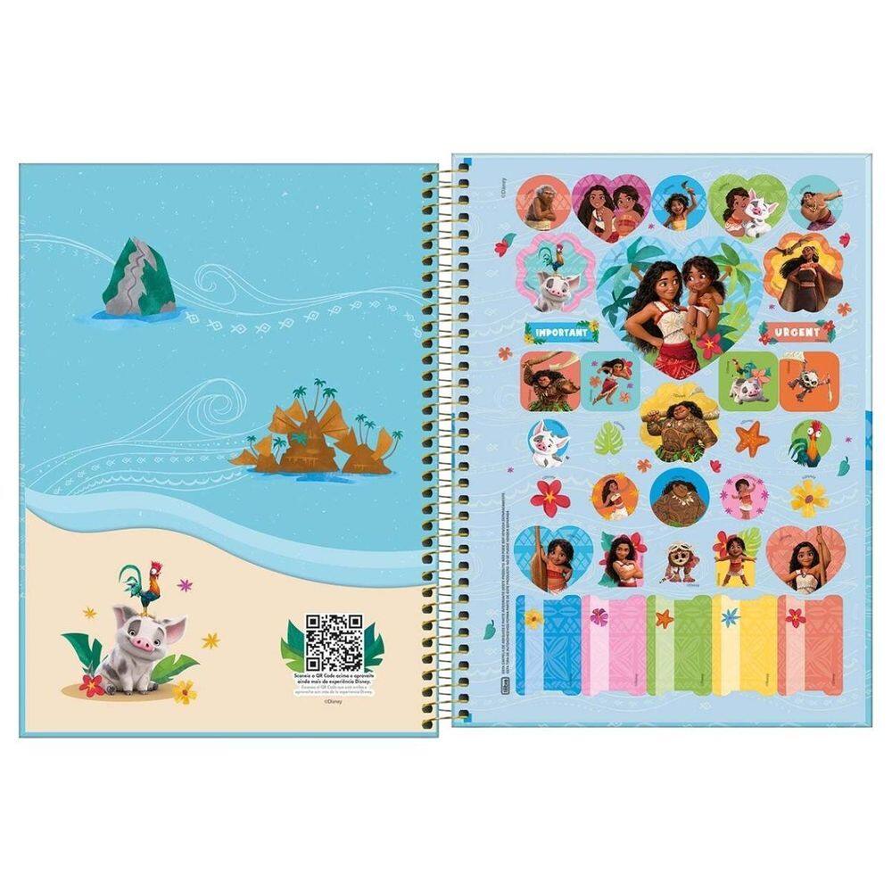 Caderno Moana Capa Dura Espiral 80F | Casas Bahia