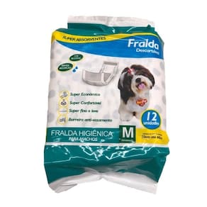 Fralda Higiênica Hard Pet Cães Machos 12 Unidades Tamanho M