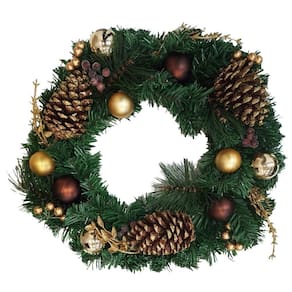 Guirlanda Natalina Rústica 40Cm Com Pinha/Frutas/Bolinhas