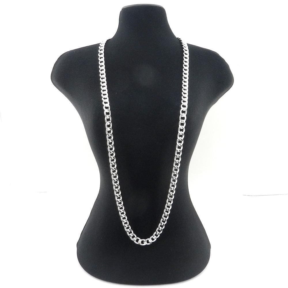 Corrente Masculina 70Cm 7Mm Largura Folheada Prata Cr356