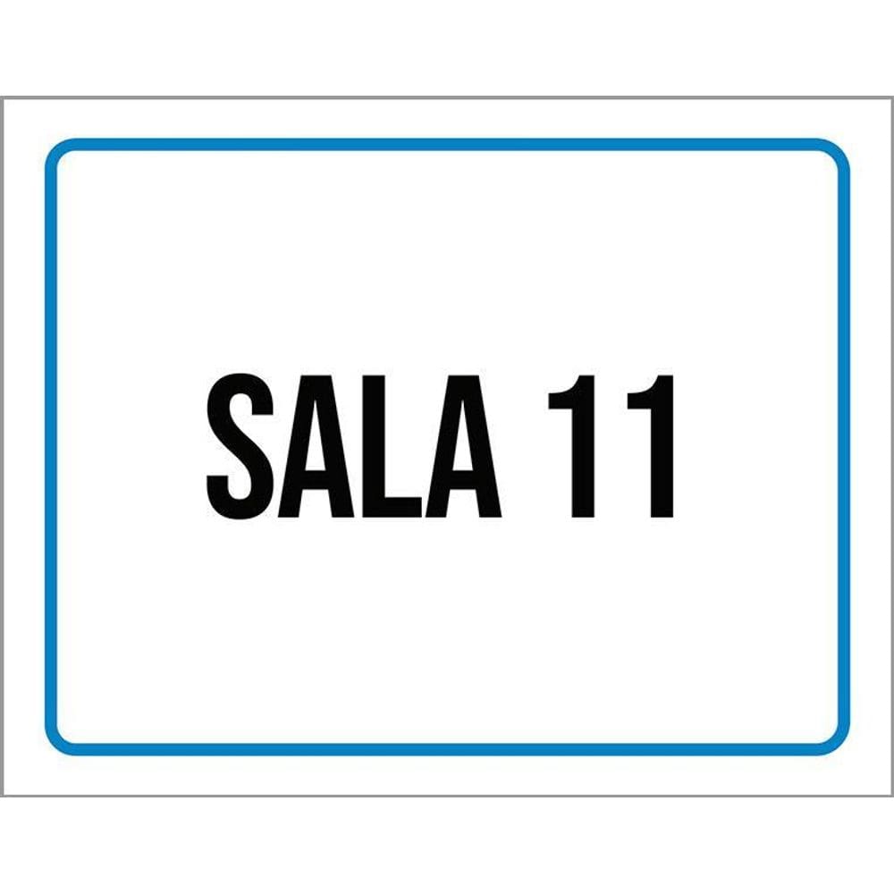 Placa Sinalização Azul Sala 11 36X46