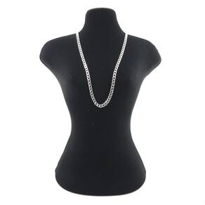 Corrente Masculina 50Cm 5Mm Largura Folheada Prata Cr864