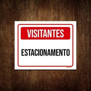 Placa De Sinalização - Visitantes Estacionamento 36X46