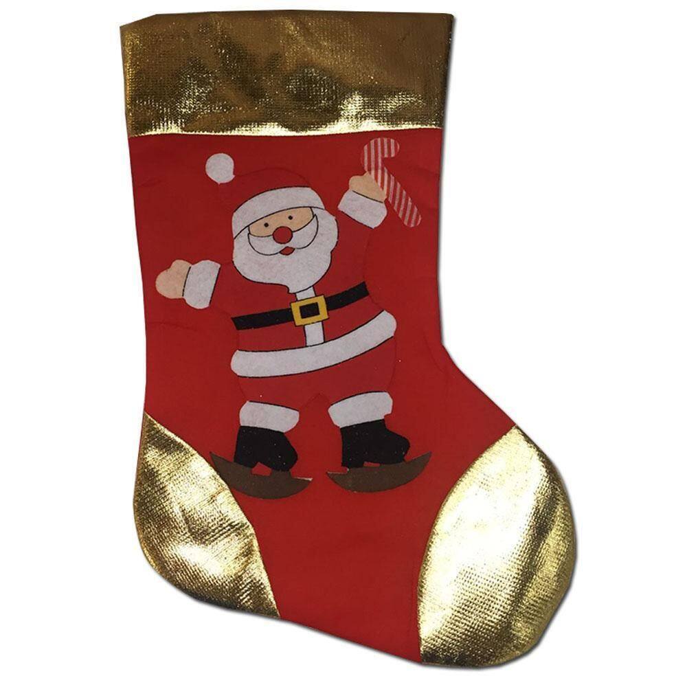 Meia Do Papai Noel Natal 32Cm Vermelho Decoração Natalina