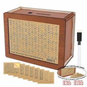 Cofre Guarda Dinheiro Woodbox Japones Kakebo Desafio Classic