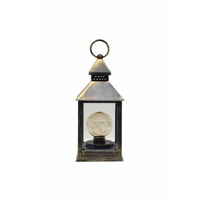 Lanterna Decorativa Luminária Com Lâmpada Redonda Dourada