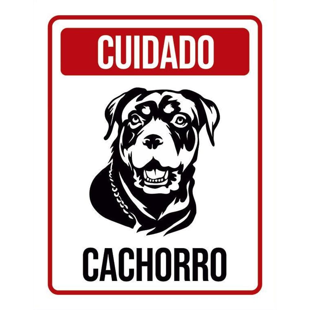 Placa Cuidado Cachorro Rottweiler 1 36X46