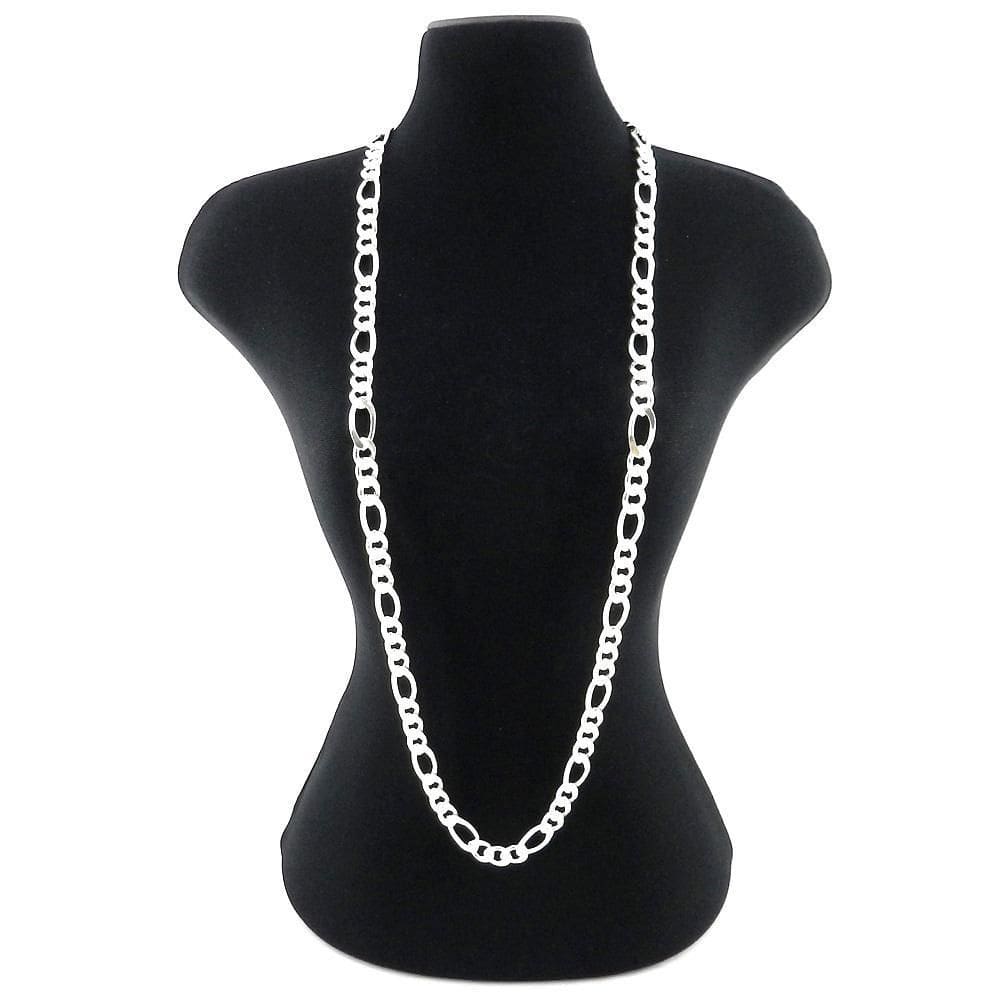 Corrente Masculina 70Cm 7Mm Largura Folheada Prata Cr237