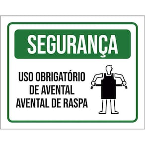 Placa Segurança - Uso Obrigatório Avental De Raspa 36X46