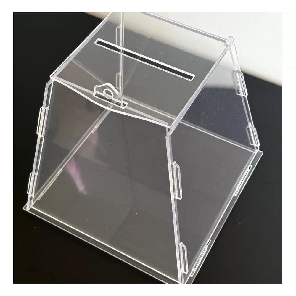 Urna Pirâmide Em Acrílico Transparente
