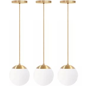 3 X Luminárias Lustre Pendente 2M Jabuticaba Globo Vidro