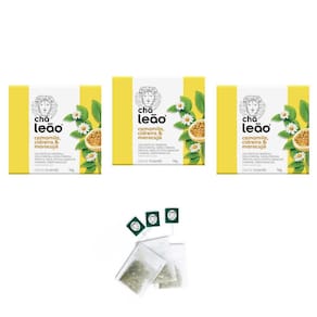 Chá Leão Camomila Com Cidreira E Maracujá 10 Sachês Kit 3
