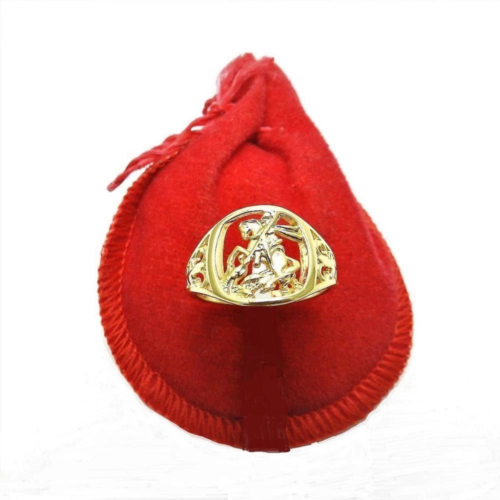 Anel Masculino São Jorge Aro 28 Banhado Ouro 18K An100-28