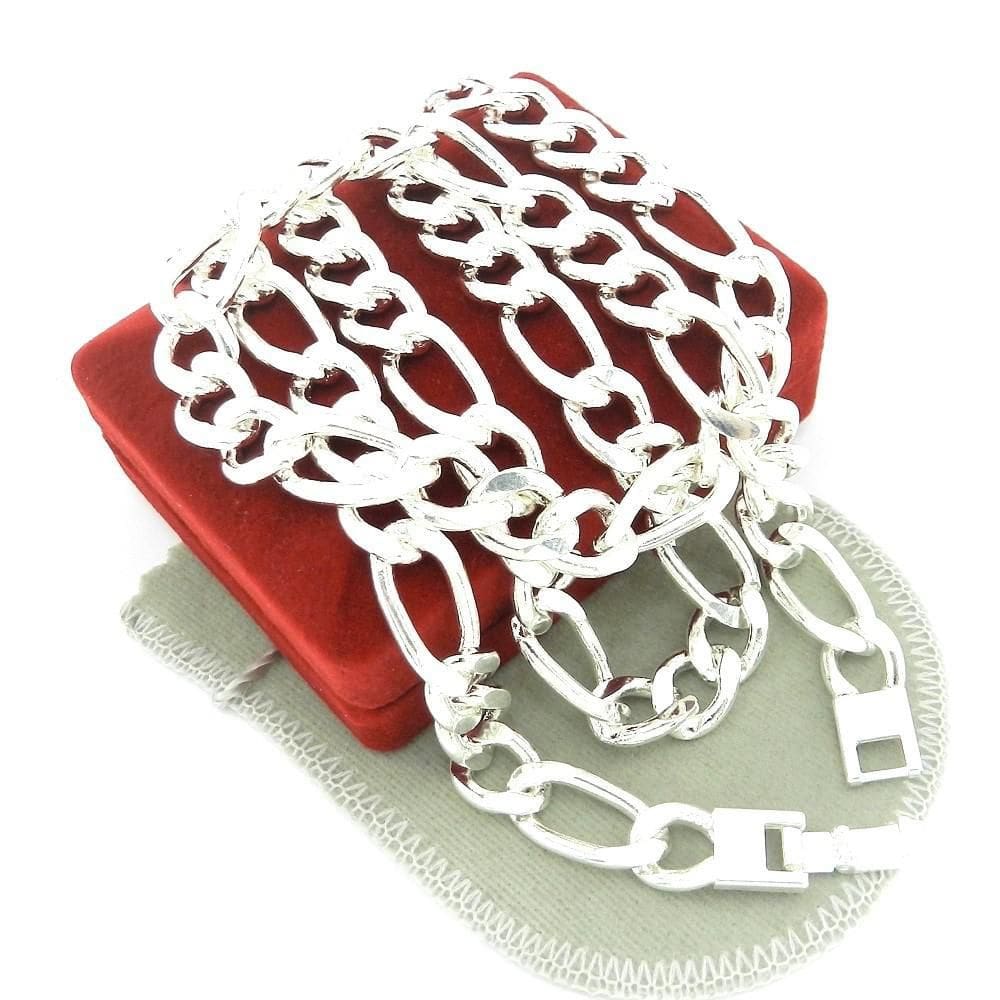 Corrente Masculina 60Cm 1Cm Largura Folheada Prata Cr112