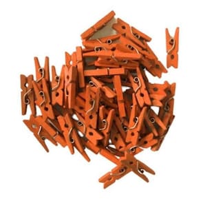 Pacote 100 Mini Prendedores Em Madeira 2,5 Cm - Laranja