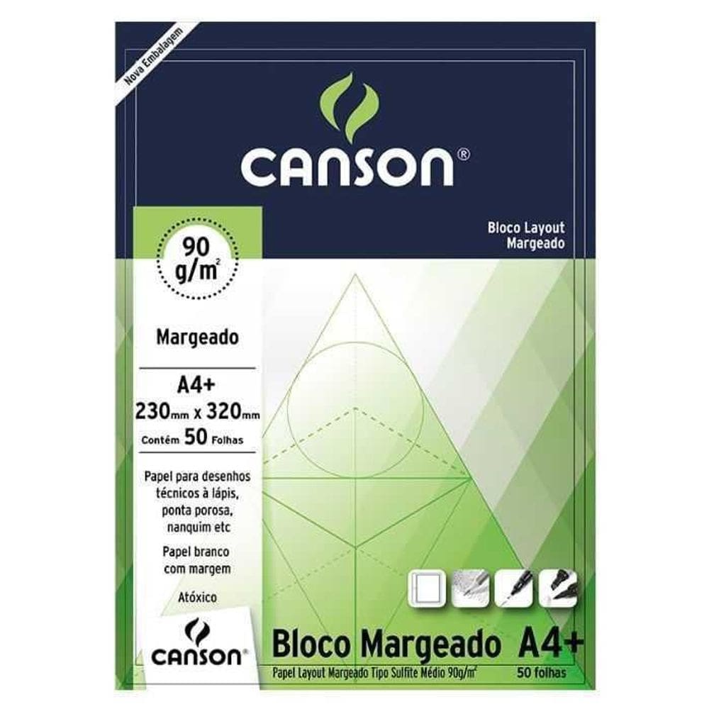 Bloco Canson Layout - 90G A4  Margeado 